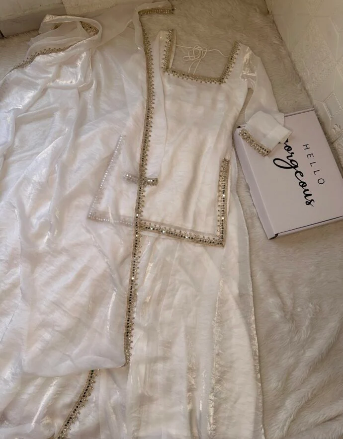 White Sharara Set - Image 3